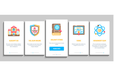 Academy Educational Onboarding Elements Icons Set Vector