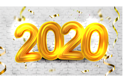 2020 Helium Balloons Congratulation Banner Vector