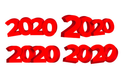 2020 Happy New Year Advertising Banner Set Vector