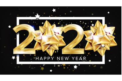 2020 Happy New Year Party Elegant Banner Vector