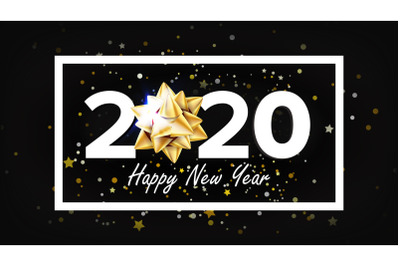 2020 Happy New Year Holiday Elegant Banner Vector