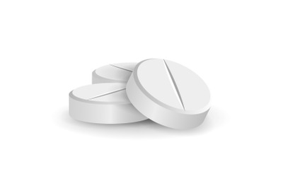 White 3D Medical Pills Vector Illustration