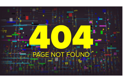 404 Error Page Vector. Broken Web Page Graphic Design. Failure Layout Server Illustration.