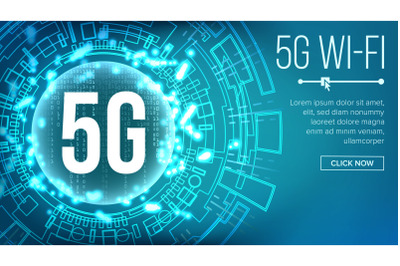 5G Wi-Fi Standard Background Vector. Telecommunication. Wireless Network. Internet Wi-Fi Connection. Future Technology Illustration