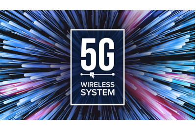 5G Wi-Fi Standard Background Vector. Five, 5th Generation. Signal Transmission. high Speed Innovation Connection. Future Technology Illustration