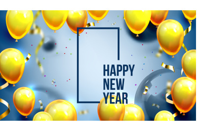 Bright Invite Card Happy New Year Banner Vector