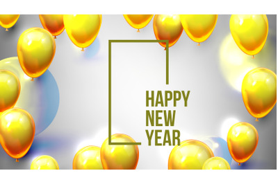 Bright Invite Card Happy New Year Banner Vector