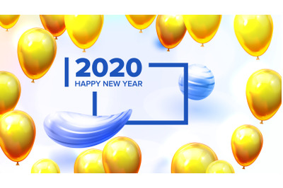 Bright Invite Card Happy New Year Banner Vector