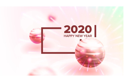 Creative Invitation Card Celebrating 2020 Vector