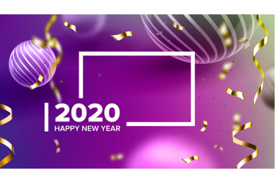 Creative Invitation Card Celebrating 2020 Vector