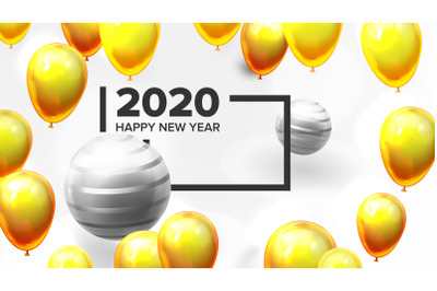 Bright Invite Card Happy New Year Banner Vector