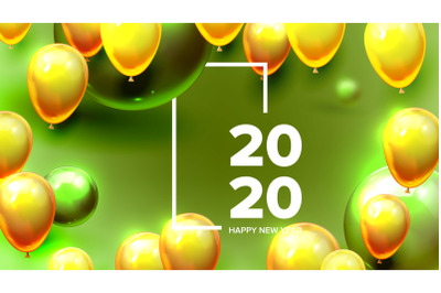 Bright Invite Card Happy New Year Banner Vector