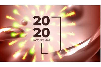 Beautiful Happy New Year Xmas 2020 Banner Vector