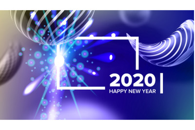 Beautiful Happy New Year Xmas 2020 Banner Vector