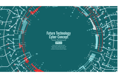 Abstract Futuristic Technological Background Vector. Security Cyberspace. Electronic Data Connect. Global System Communication