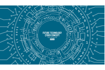 Abstract Futuristic Technological Background Vector. Security Cyberspace. Electronic Data Connect. Global System Communication