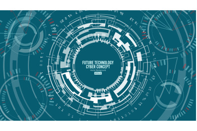 Abstract Futuristic Technological Background Vector. Security Cyberspace. Electronic Data Connect. Global System Communication