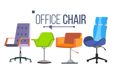 Furniture Chairs Vector. Home, Office Objects. Design Interior Element. Modern Isolated Flat Illustration