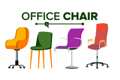 Chairs Vector. Furniture. Set Modern Chair Objects. House Scene Creator. Isolated Flat Illustration