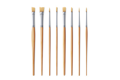 Realistic Artist Paintbrushes Set