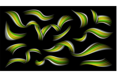 Abstract Brushstroke Vector. Yellow. Acrylic Paint Flow. Illustration