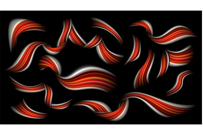 Abstract Brushstroke Vector. Red. Colorful Liquid Wave. Illustration