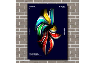 Abstract Shape Poster Vector. Colorful Backdrop. Minimal Shape. Illustration