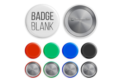 Blank Badges Set Vector. Realistic Illustration