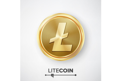 Litecoin Gold Coin Vector