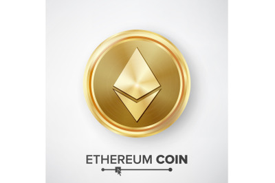 Ethereum Coin Gold Coin Vector