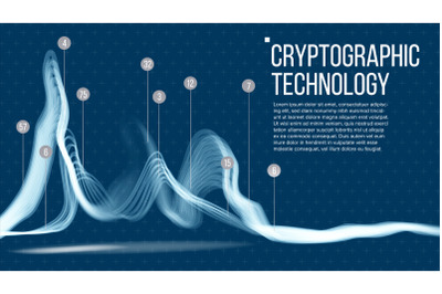 Cryptographic Technology Background Vector. Big Data Algorithm. Brochure Illustration