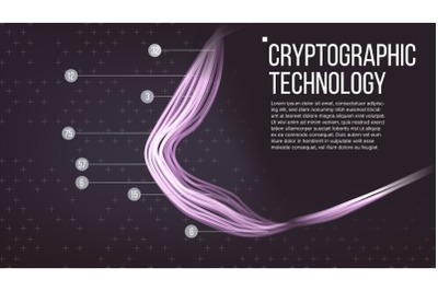 Cryptographic Technology Background Vector. Modern Science Visualization. Digital Illustration