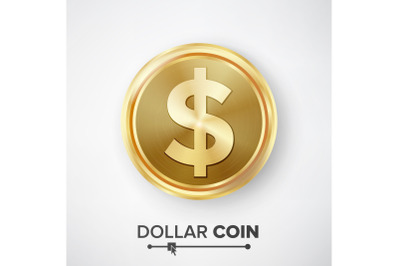 Dollar Gold Coin Vector