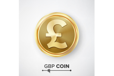 GBP Gold Coin Vector