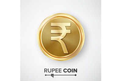 Rupee Gold Coin Vector