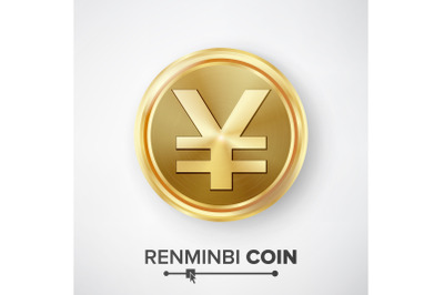 Renminbi Yuan Gold Coin Vector