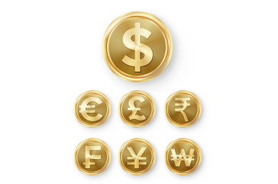 Gold Coins Set Vector