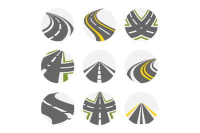 Curving Road Vector Set