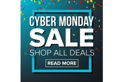 Cyber Monday Sale Banner Vector. Business Advertising Illustration. Cyber Monday Sale Poster. Template Design For Web&2C; Flyer&2C; Cyber Monday Card&2C; Advertising.