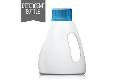 Detergent Bottle Vector. Plastic Detergent Container Isolated On White Background Illustration