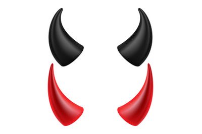 Devils Horns Vector. Isolated On White Background Illustration. Halloween Evil Horns