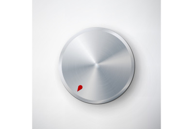 Dial Knob Vector. Global Swatches. Realistic Plastic Button. Abstract Technology Button Template.