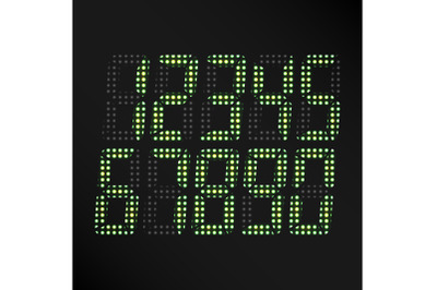 Digital Glowing Numbers Vector