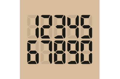 Digital Glowing Numbers Vector