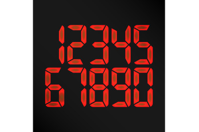 Digital Glowing Numbers Vector