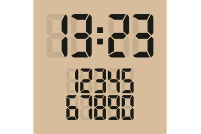 Digital Glowing Numbers Vector