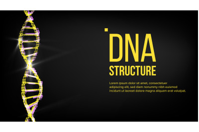 Dna Structure Vector. Biotechnology Concept. Biochemistry Flyer. Illustration