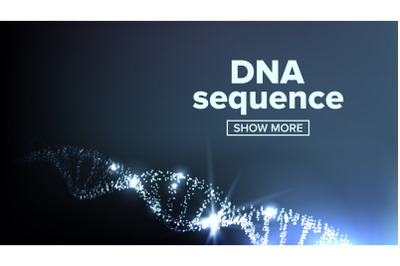 Dna Structure Vector. Chemistry Cover. Strand, Sequence. Illustration