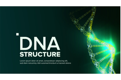 Dna Structure Vector. Abstract Helix. Futuristic Code. Illustration