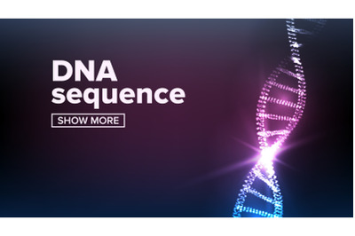 Dna Structure Vector. Human Genome. Genetic Molecule. Strand, Sequence. Illustration